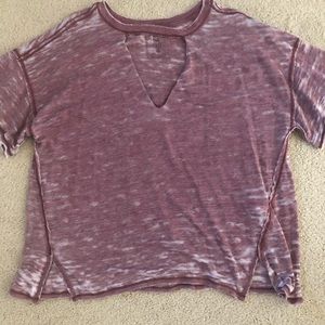 Free People V-neck burn out tees